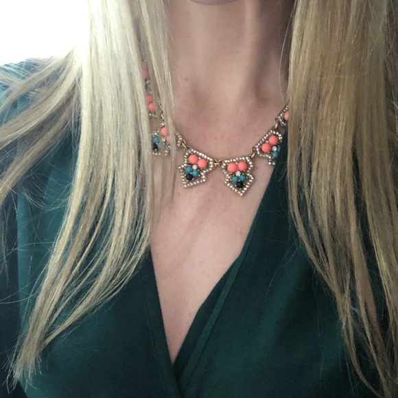 J Crew Statement necklace with neon embedded bead - Picture 6 of 8